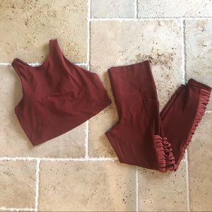 Athleta Salutation Twist 7/8 tights & Conscious twist bra